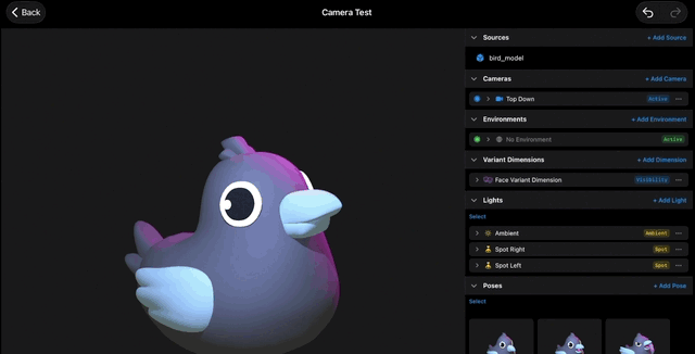 Adding a second camera and renaming it.