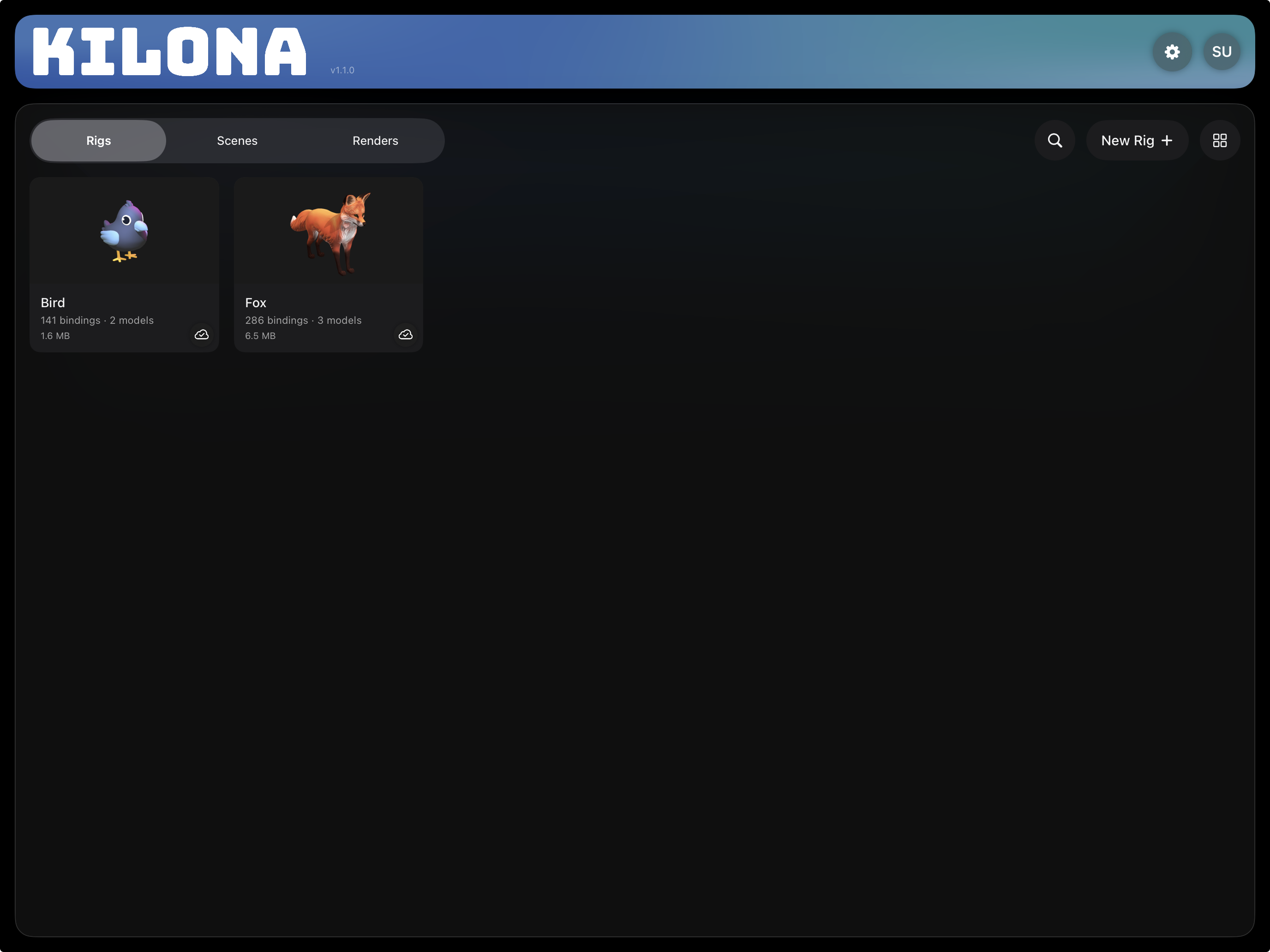The Kilona Projects page, with a few project thumbnails visible.